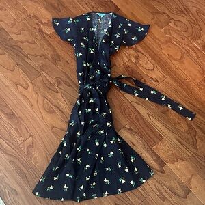 Draper James Navy Floral Maxi Dress